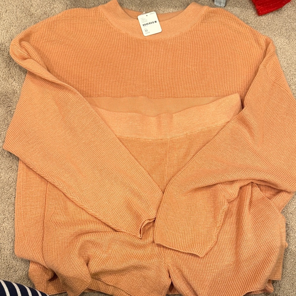 Free People Apricot Crew Neck Sweater